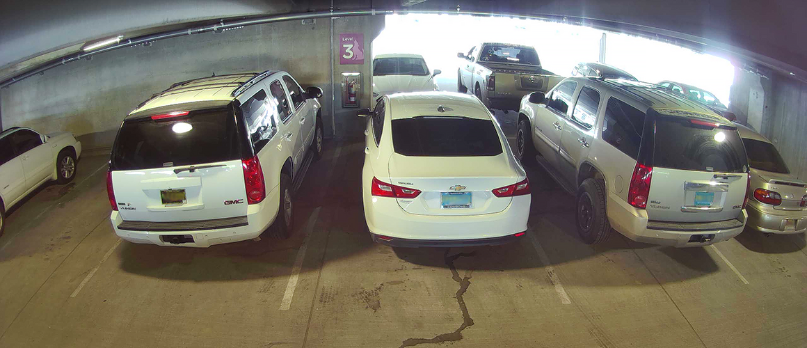 Similar to Princeton’s garage, M5 video feed showing detailed view between vehicles.