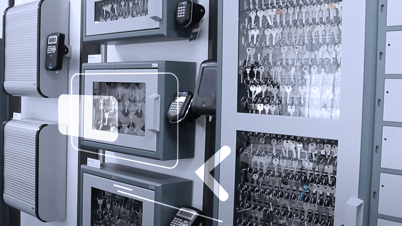 Image of key cabinets and readers that allow facility managers to efficiently manage mechanical keys for enhanced facility security.