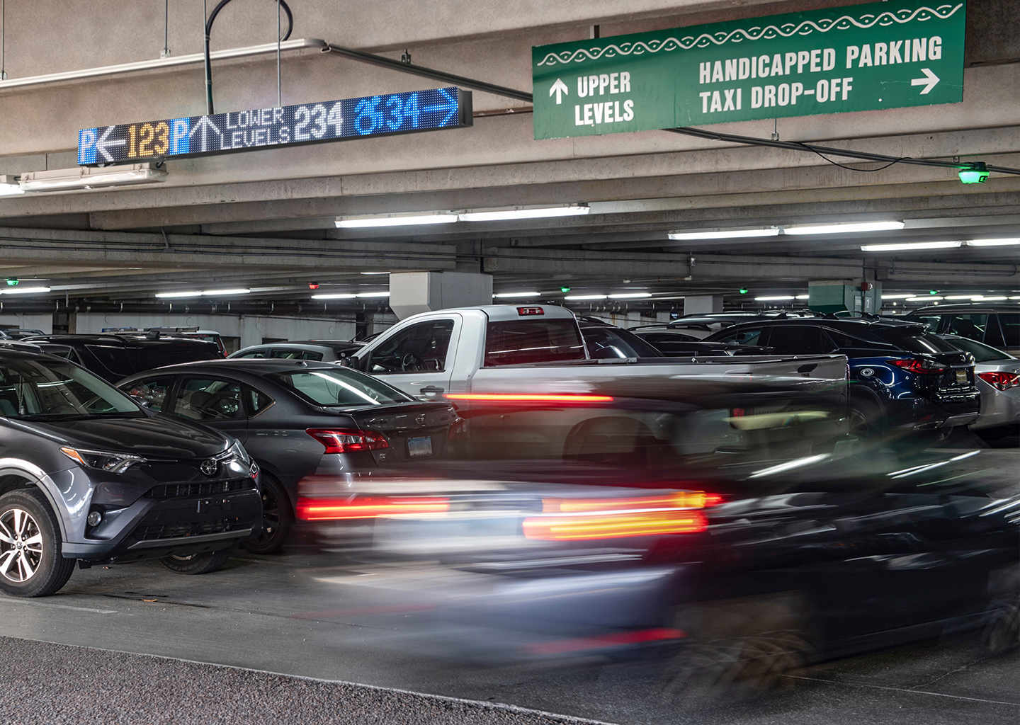 Provide your customers with real-time parking space availability information for your parking garage using VMS digital wayfinding signage