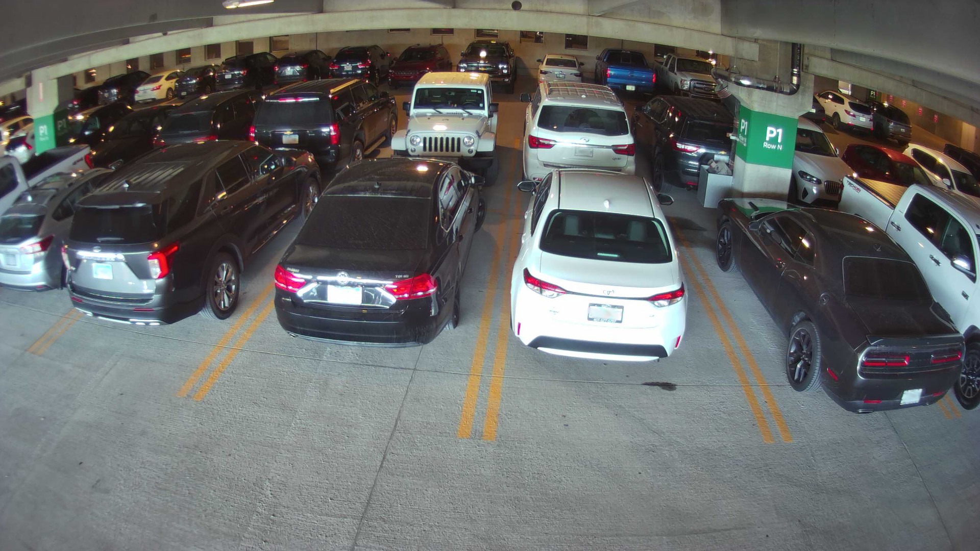 A screenshot of Surveillance HD video feed from our parking guidance system, allowing operators to monitor in and between parking spaces.