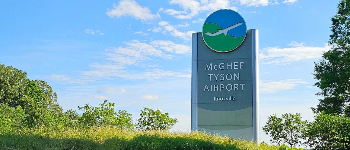 Entrance sign for McGhee Tyson Airport.