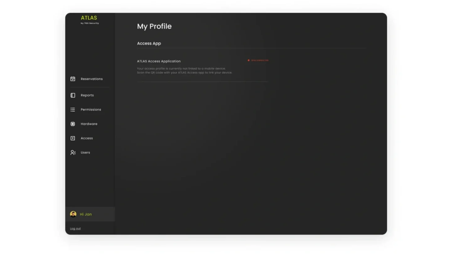 Mobile device registration process in ATLAS system