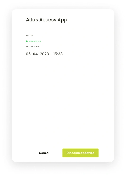 Final step of mobile device registration in ATLAS