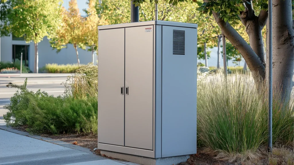 Telecom infrastructure cabinet monitored with APOLLO asset and site management system