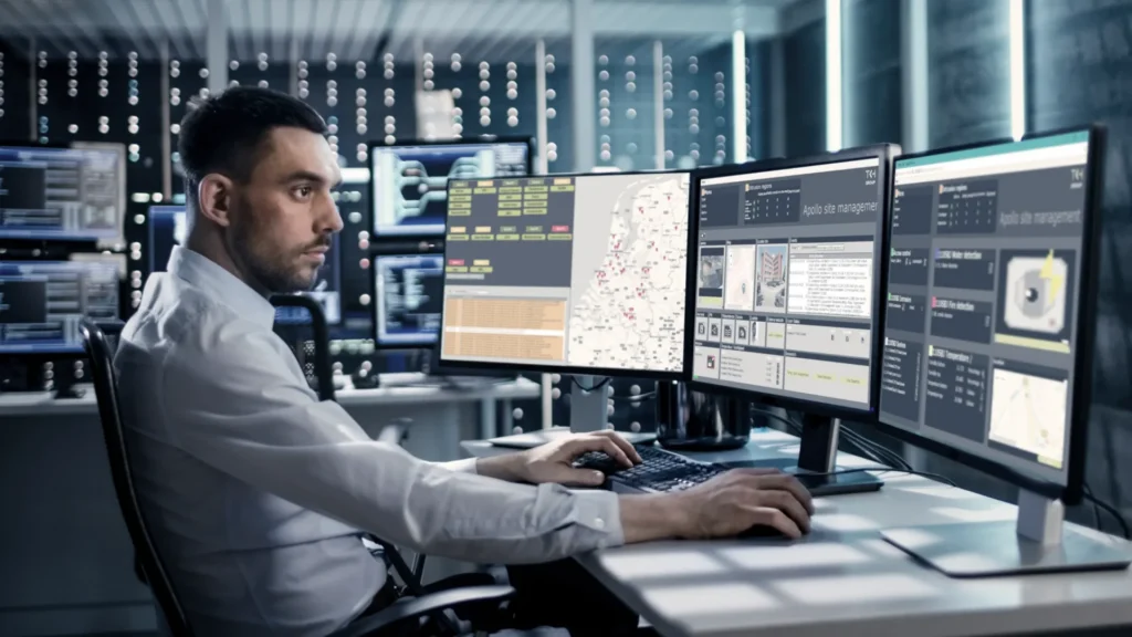 Operator monitoring systems with APOLLO asset and site management platform in a control room