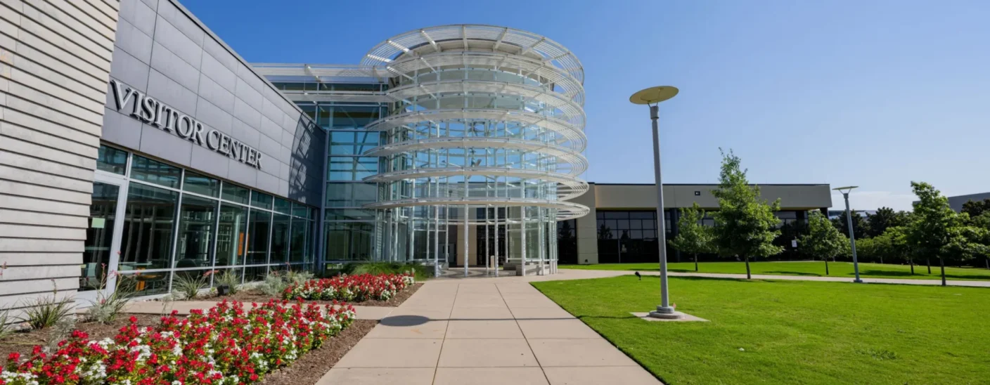 UT Dallas visit center building on campus