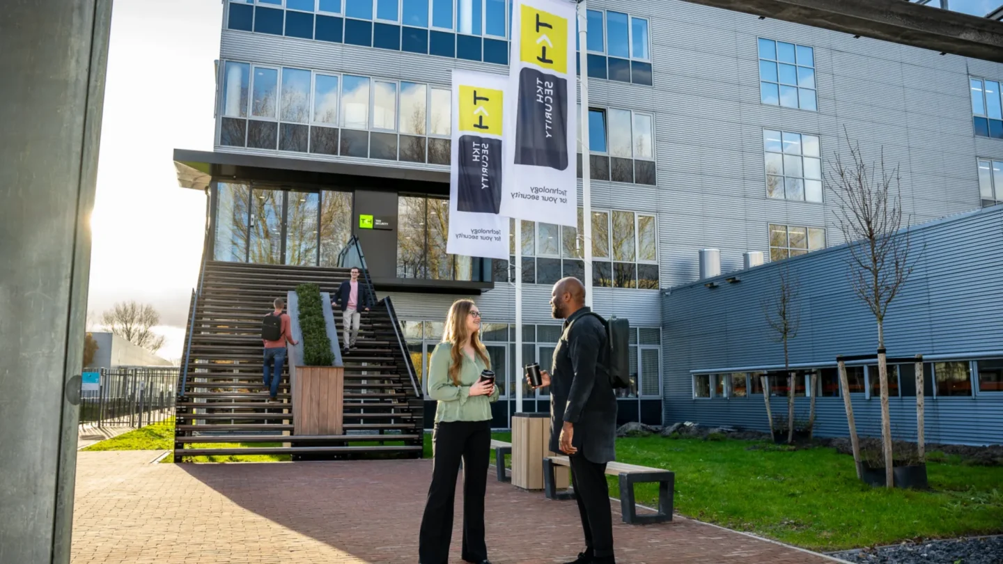 TKH Security headquarters and employees outside office building